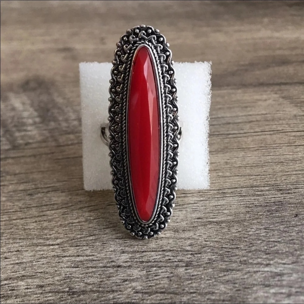 FASHION BIG RUBY RING - Picture 2 of 6